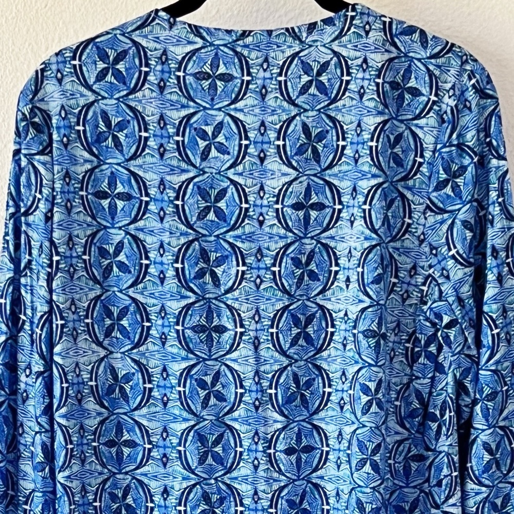 Brand NEW La Blanca Swimwear Beachy Cover-Up Dress Blue Geometric Size XS - Picture 12 of 16